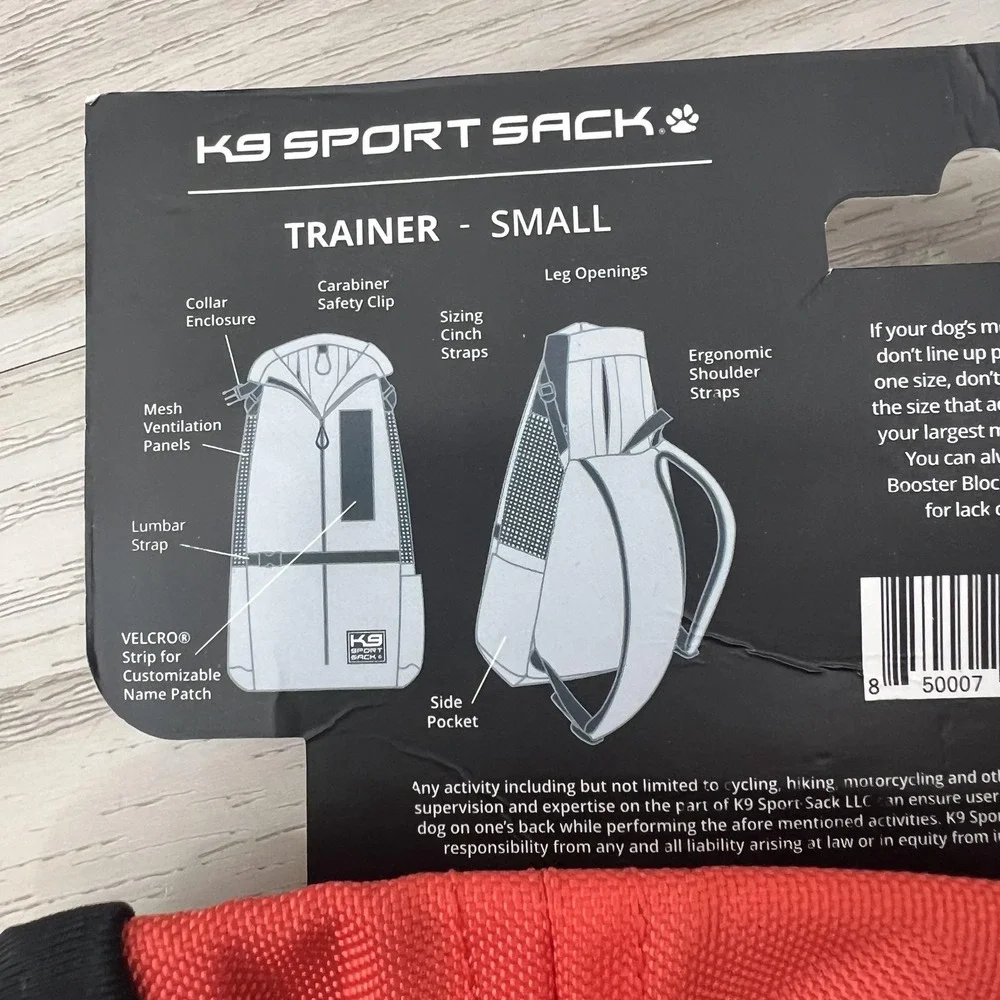 K9 Sport Sack Trainer Dog Backpack Carrier Small Red Pet Hiking Holds 30 Lb